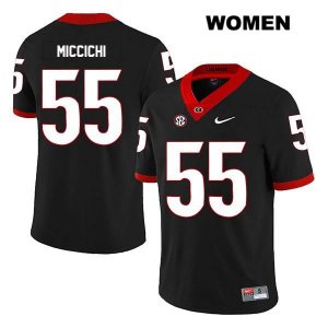 Women's Georgia Bulldogs NCAA #55 Miles Miccichi Nike Stitched Black Legend Authentic College Football Jersey NKC7454QS